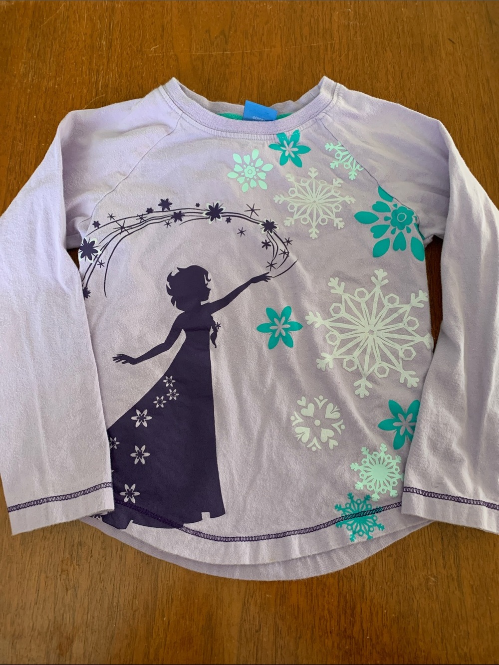 🍓3/$10 Disney Frozen Long Sleeve Top with Teal & Dark Purple Princess Design